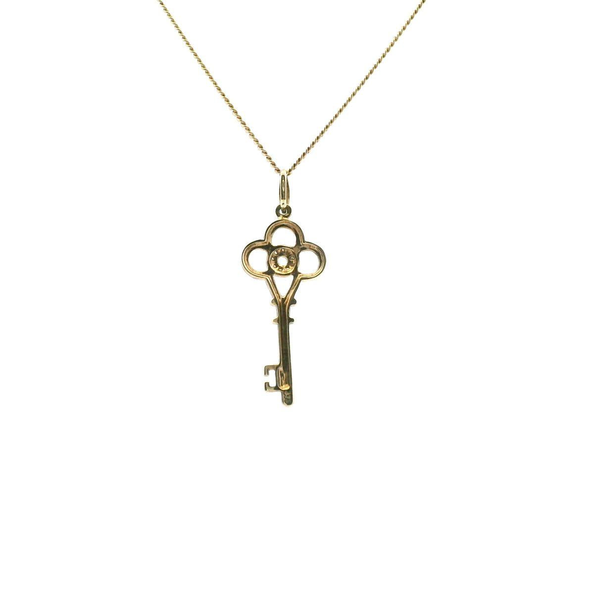 9ct Yellow Gold Diamond Key Pendant