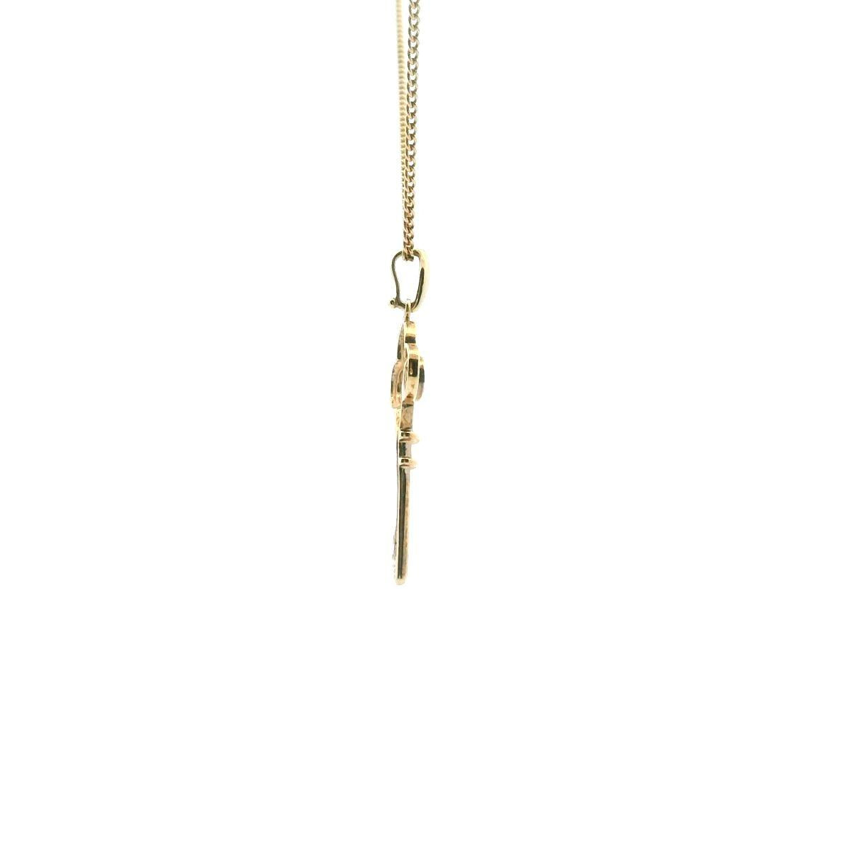 9ct Yellow Gold Diamond Key Pendant