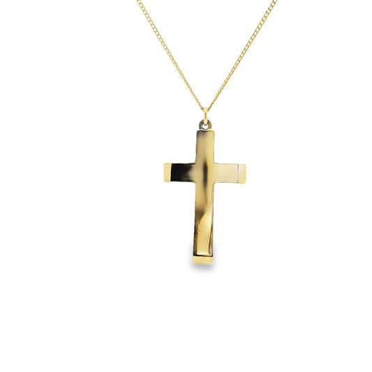 9ct Yellow Gold Plain Cross Pendant