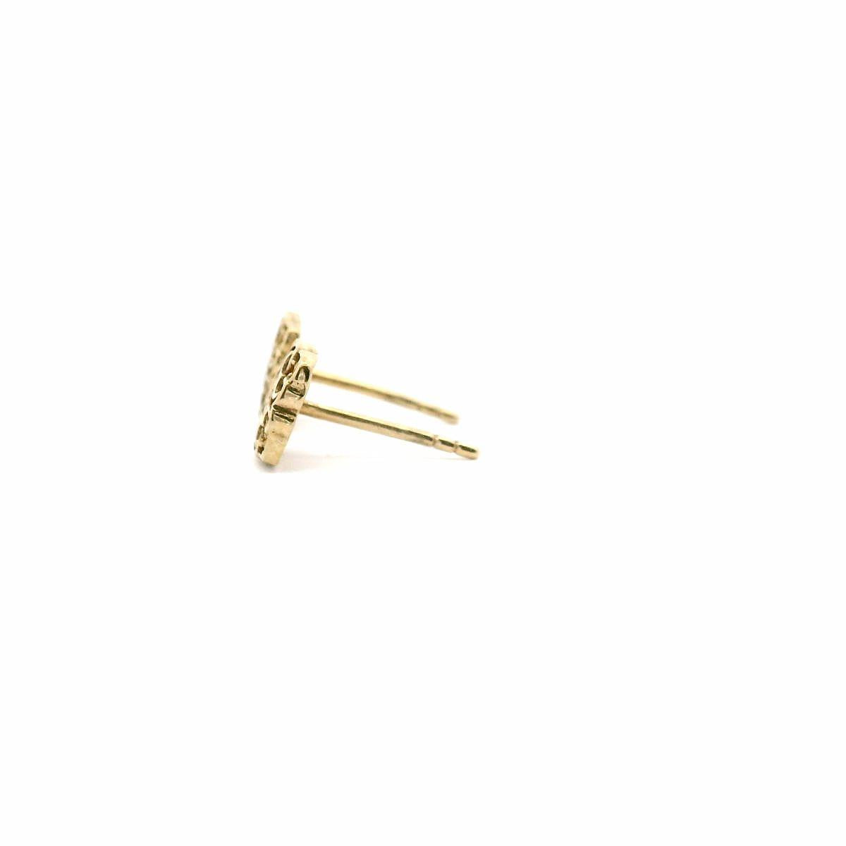 9ct Yellow Gold Square Open Filigree Style Stud Earrings