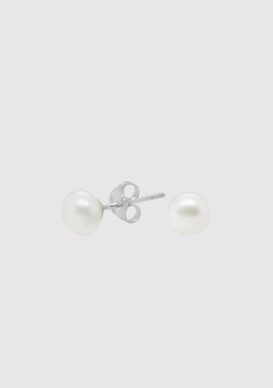 Sterling Silver Fresh Water Pearl 6-6.5mm Stud Earrings