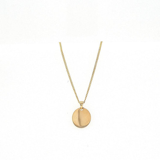 9ct Yellow Gold Oval Disc Pendant