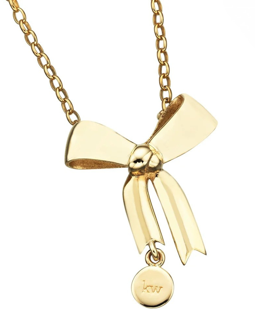 Karen Walker 9ct Yellow Gold Large Bow Pendant Necklace