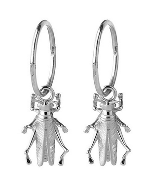 Karen Walker Sterling Silver Grasshopper Sleeper Earrings