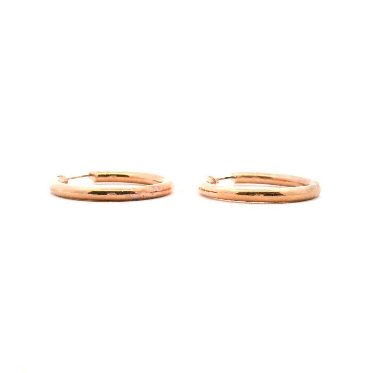 9ct Rose Gold 20mm x 5mm Round Plain Hoop Earrings