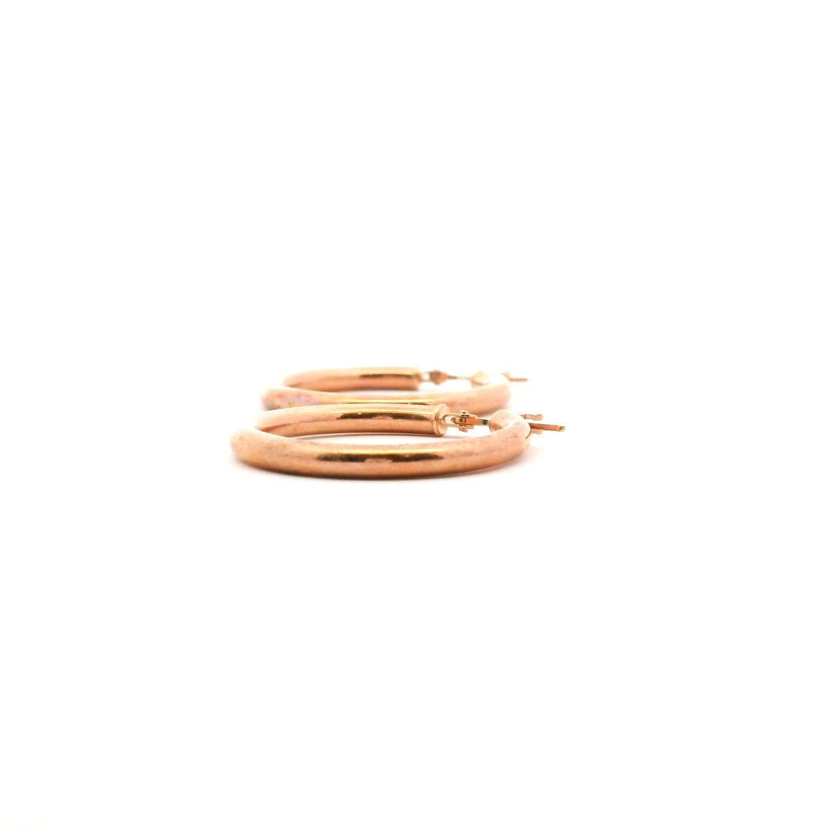 9ct Rose Gold 20mm x 5mm Round Plain Hoop Earrings