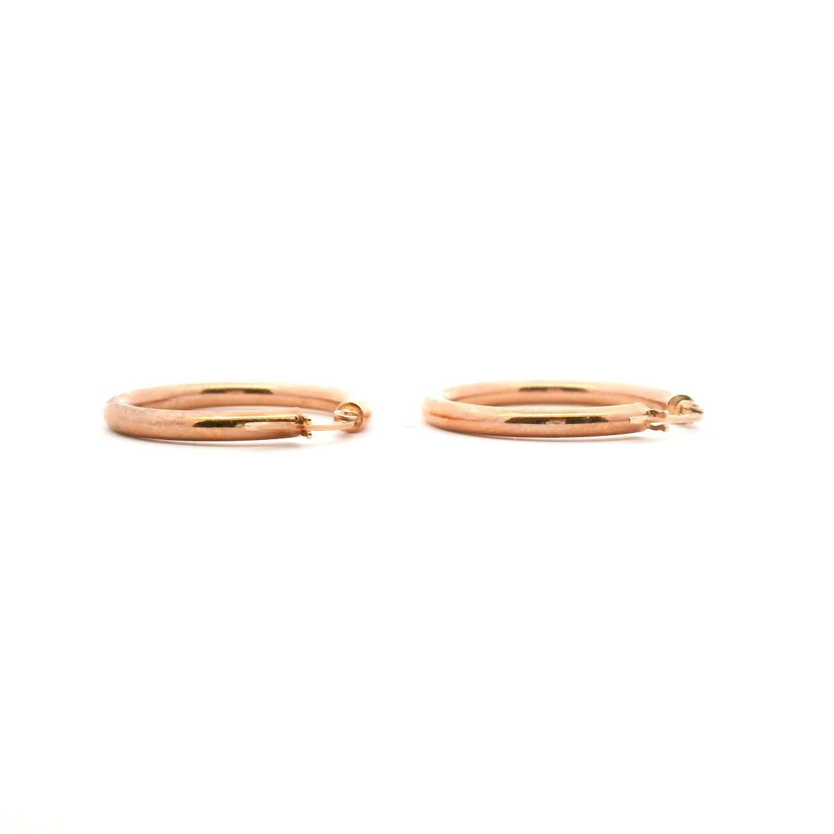 9ct Rose Gold 20mm x 5mm Round Plain Hoop Earrings