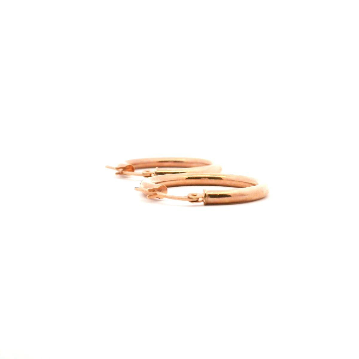 9ct Rose Gold 20mm x 5mm Round Plain Hoop Earrings