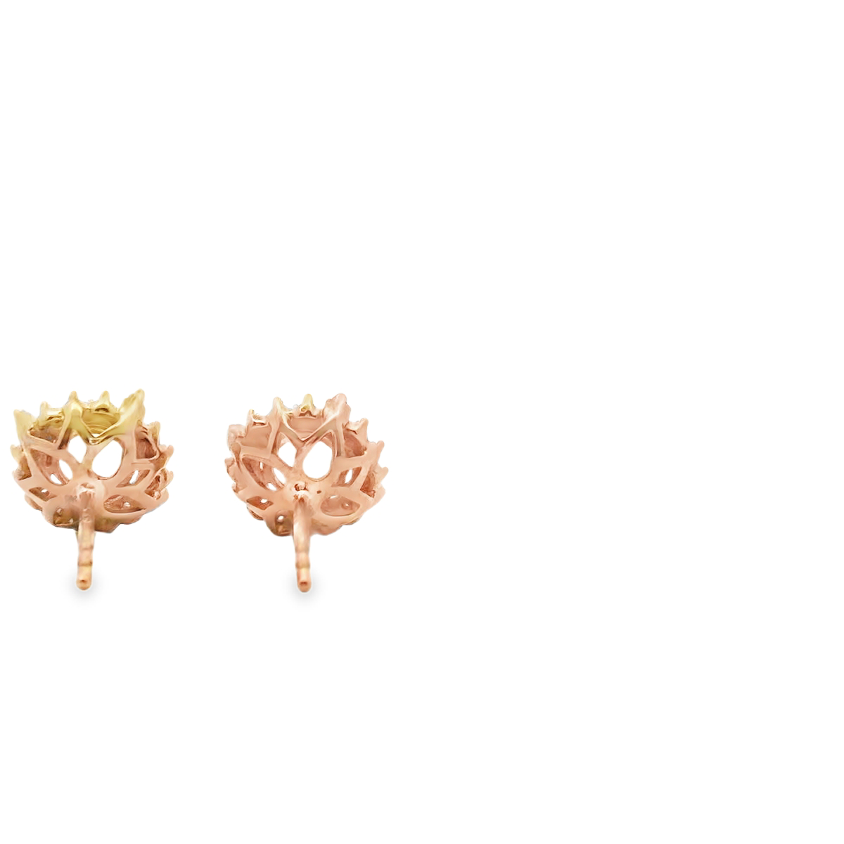Morganite & Diamond 9k Rose Gold Mixed Shape Cluster Stud Earrings