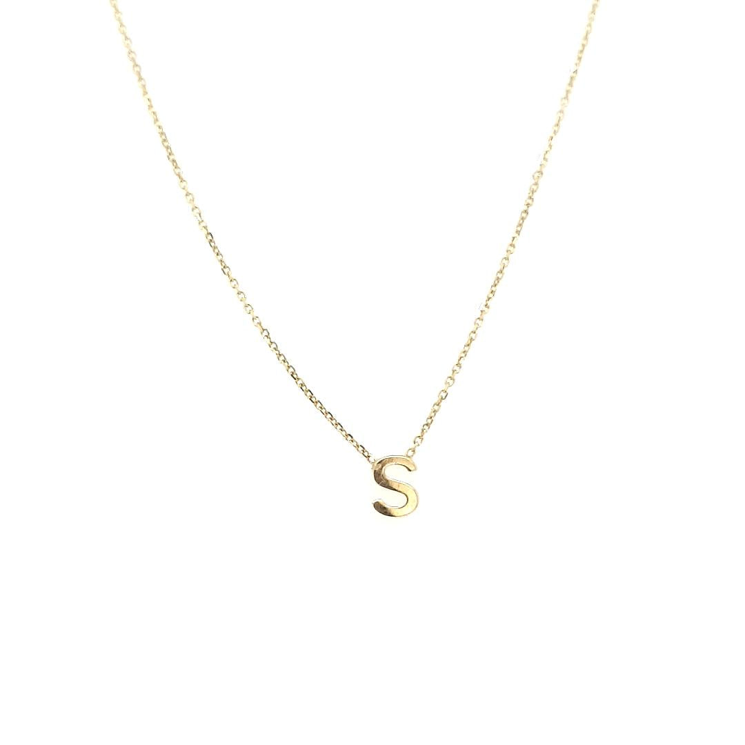 9ct Yellow Gold Initial 'S' Necklace