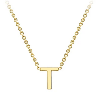 9ct Yellow Gold Initial 'T' Necklace