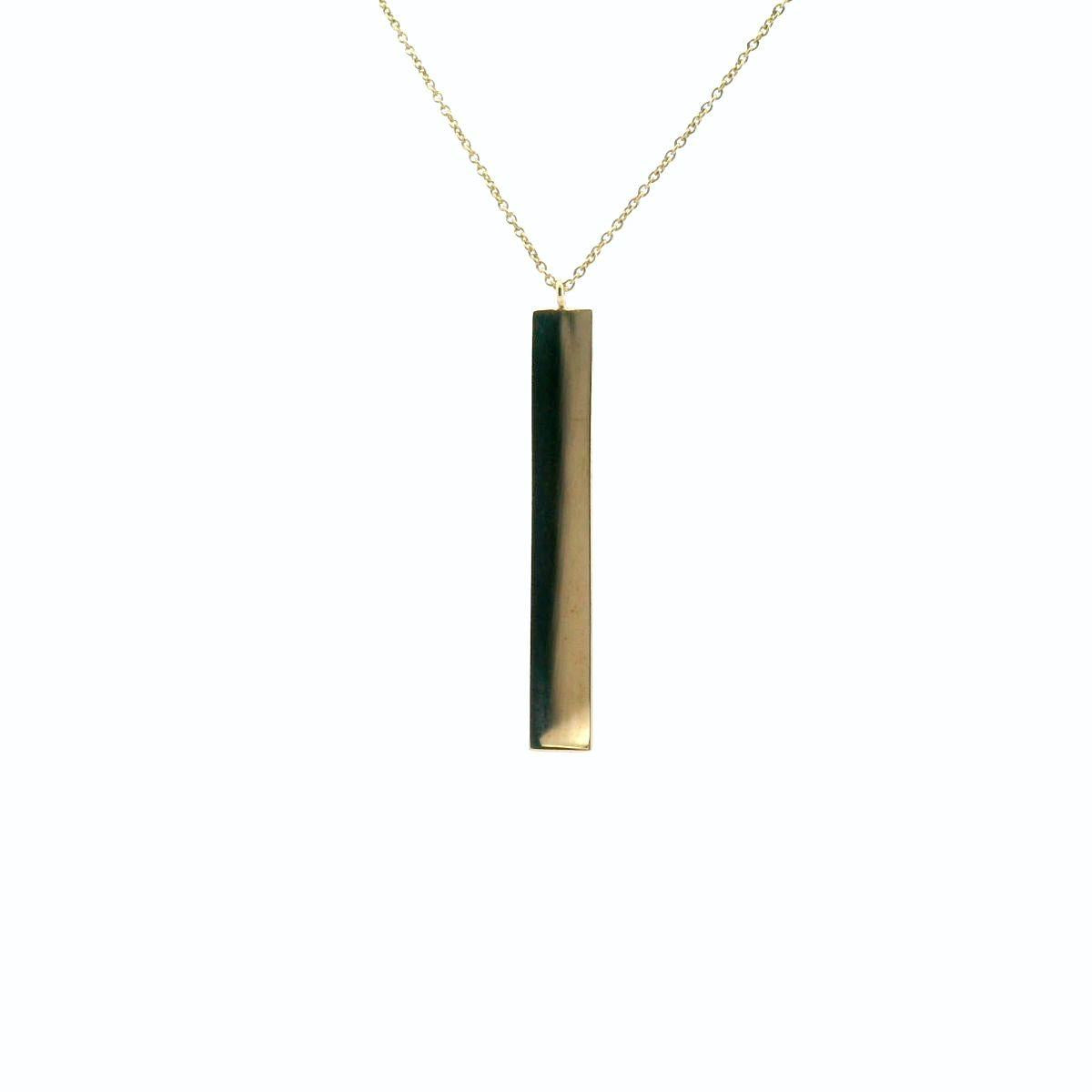 9ct Yellow Gold Vertical Bar Necklace 45cm including 3cm Extenders