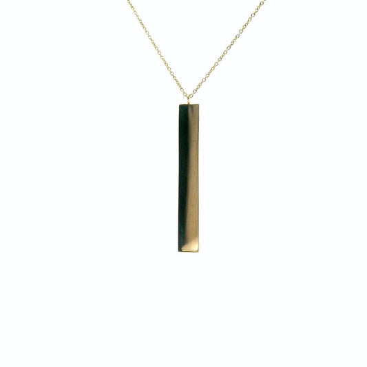 9ct Yellow Gold Vertical Bar Necklace 45cm including 3cm Extenders