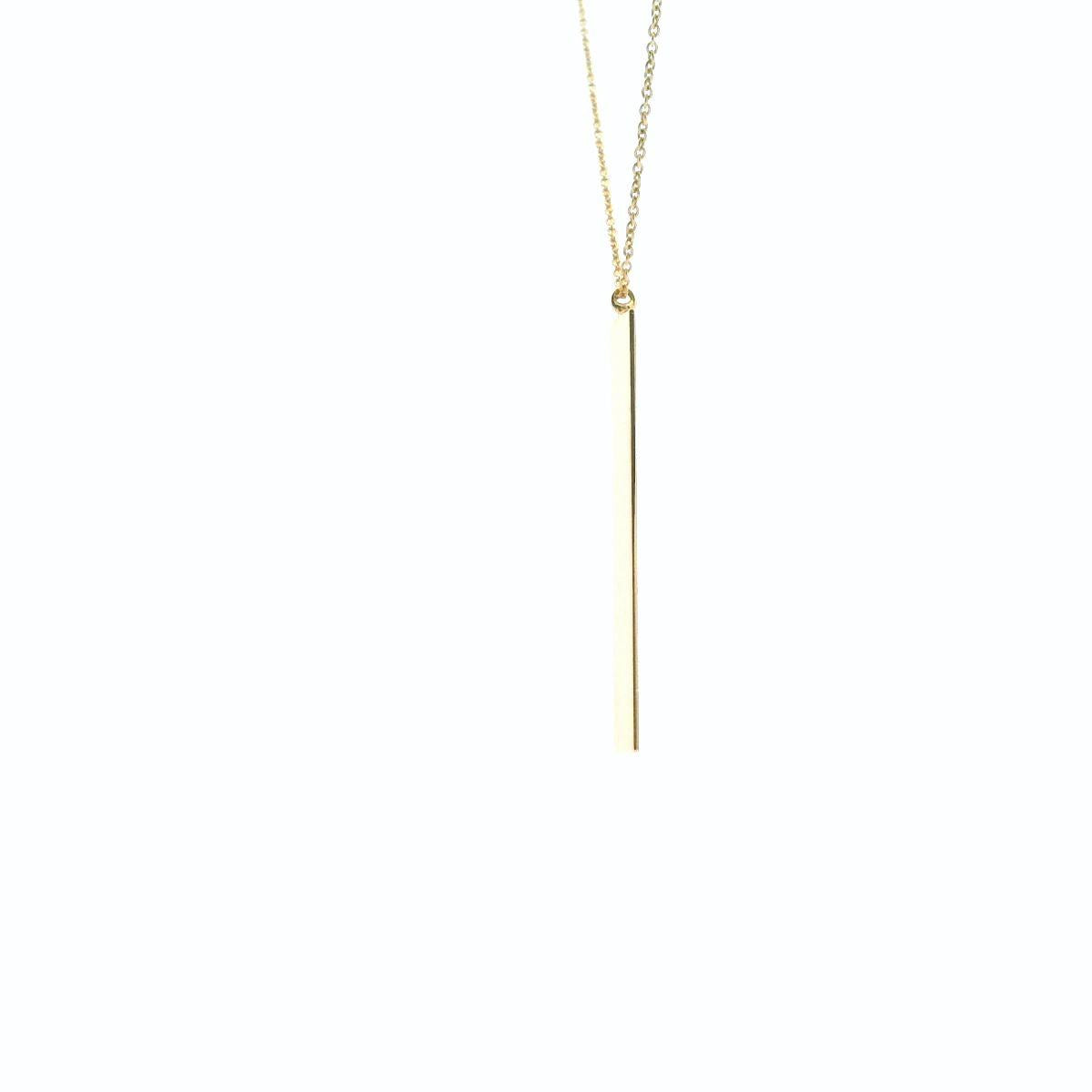 9ct Yellow Gold Vertical Bar Necklace 45cm including 3cm Extenders