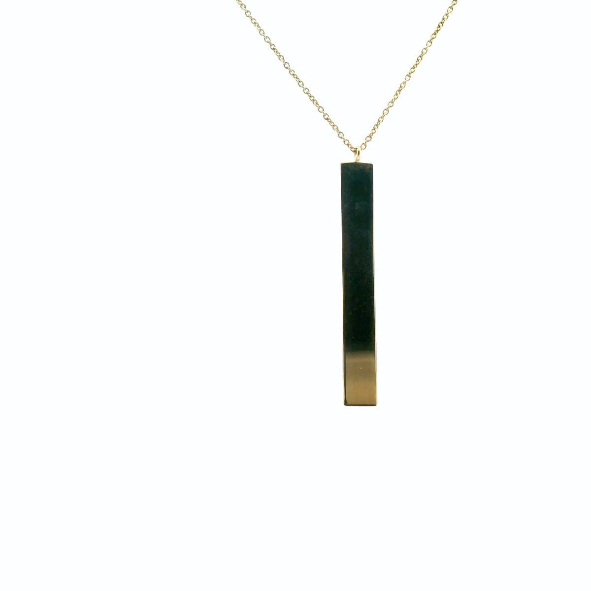 9ct Yellow Gold Vertical Bar Necklace 45cm including 3cm Extenders