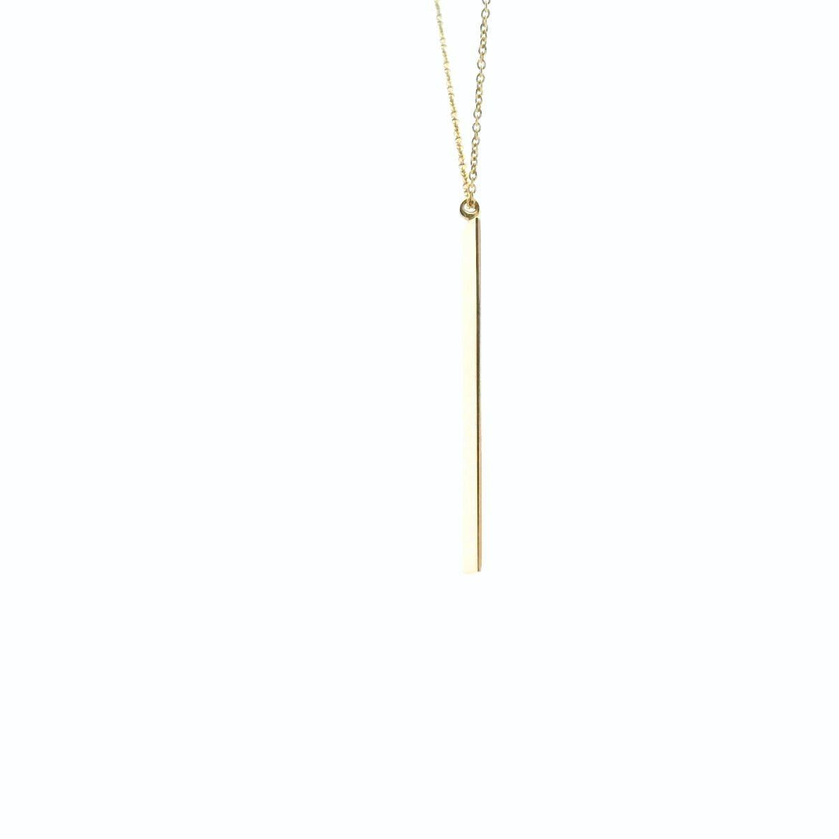 9ct Yellow Gold Vertical Bar Necklace 45cm including 3cm Extenders