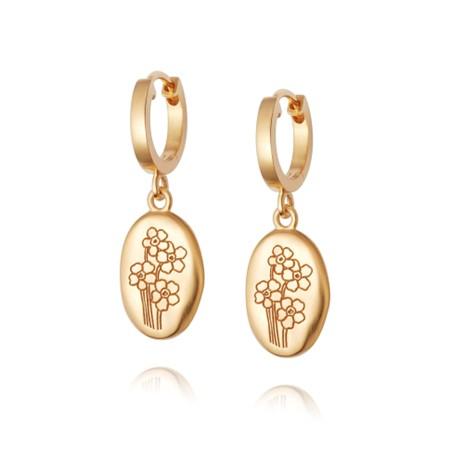 Daisy London 18ct Yellow Gold Plated Forget Me Not Drop Huggie Earrings
