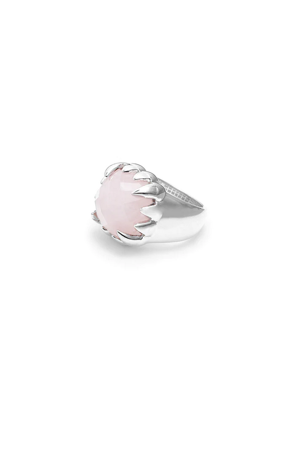 Stolen Girlfriends Club Sterling Silver Claw Ring with Rose Quartz