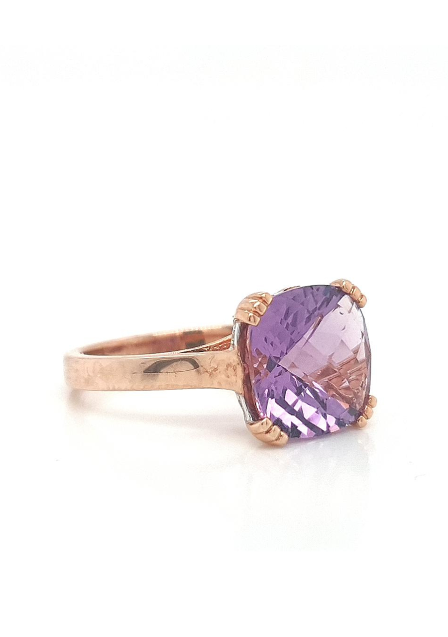 9ct Rose Gold Amethyst & Diamond Ring