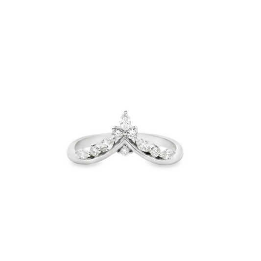 The Ella Setting 9ct White Gold Diamond V-Shaped Ring