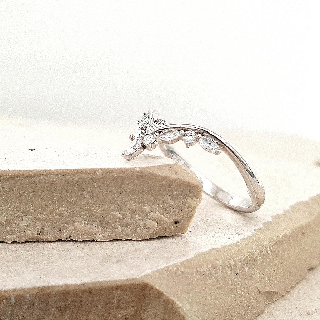 The Ella Setting 9ct White Gold Diamond V-Shaped Ring