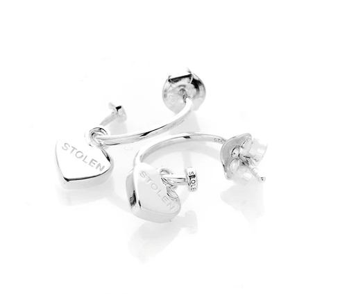 SStolen Girlfriends Club Sterling Silver Stolen Heart Anchor Sleeper Earrings
