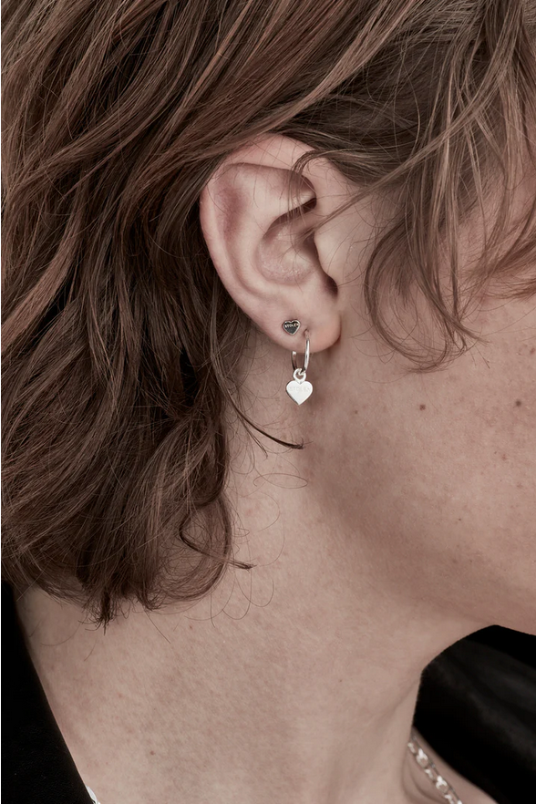SStolen Girlfriends Club Sterling Silver Stolen Heart Anchor Sleeper Earrings