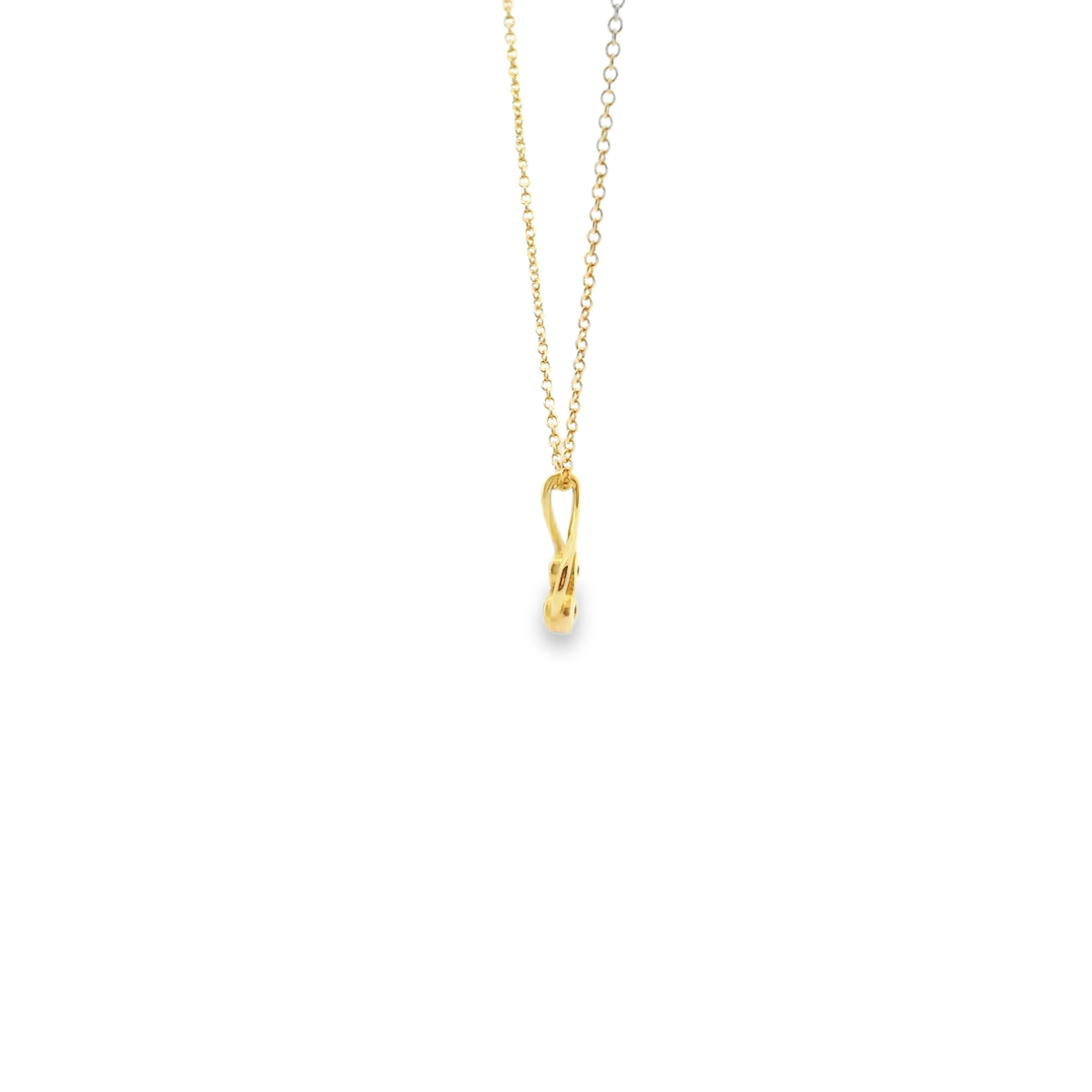 Diamond Bezel Set Pendant and 14ct Yellow Gold Necklace
