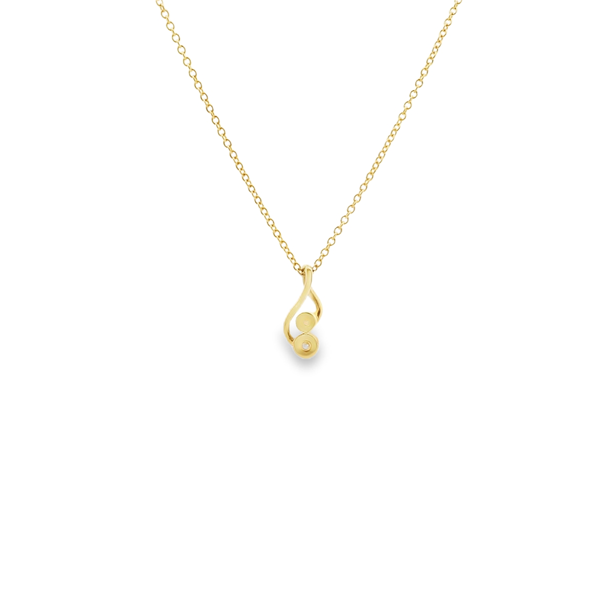 Diamond Bezel Set Pendant and 14ct Yellow Gold Necklace
