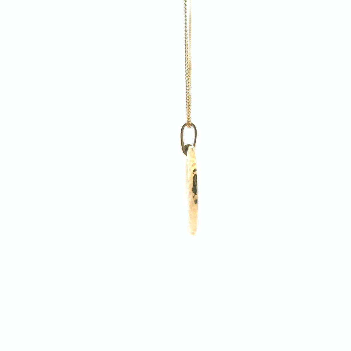 14ct Yellow Gold Hammered Circle Pendant ONLY