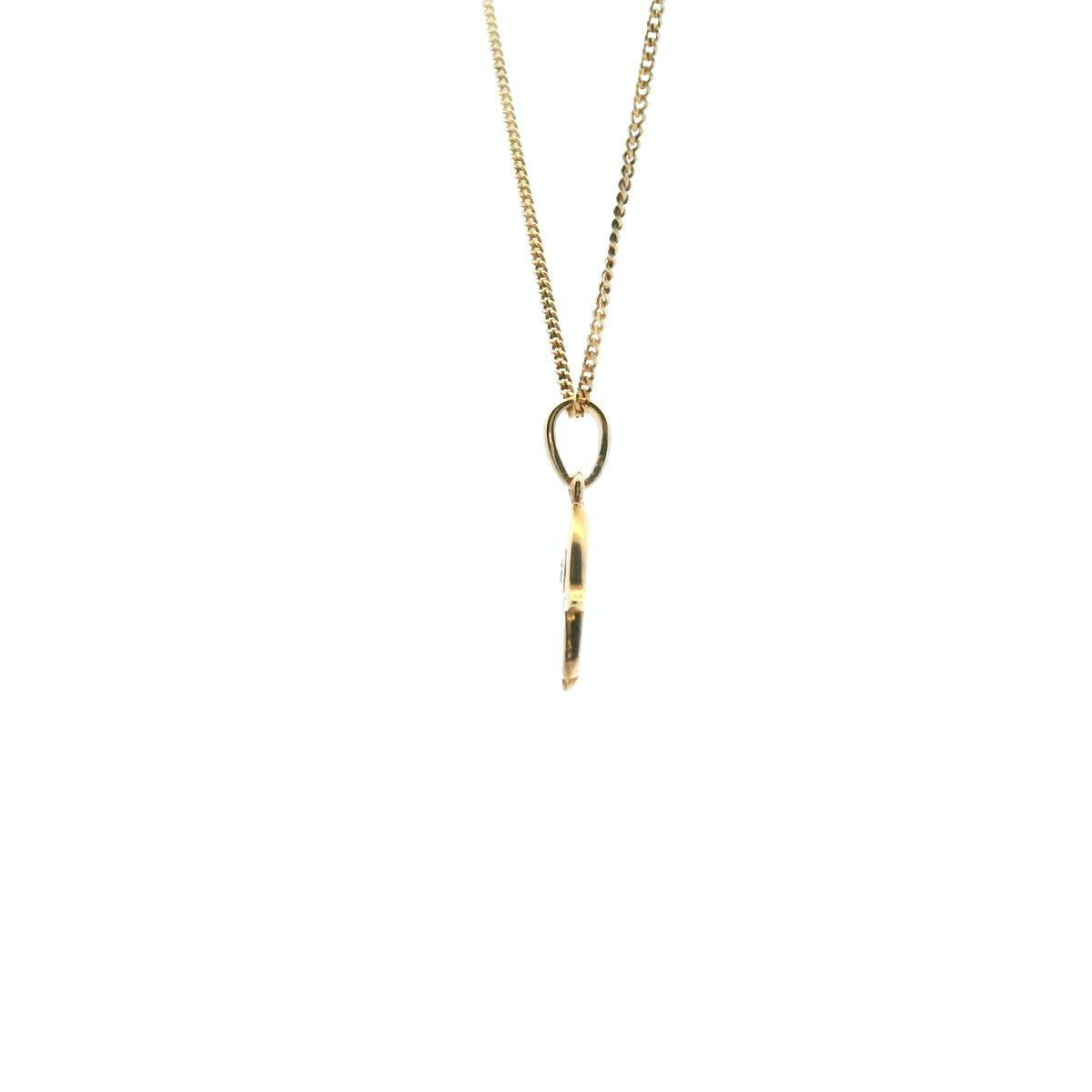 Diamond Pendant - 14ct Yellow Gold and Diamond Hamsa Pendant