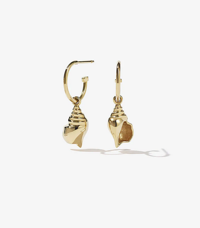 Meadowlark Gold Plated Conch Signature Hoops