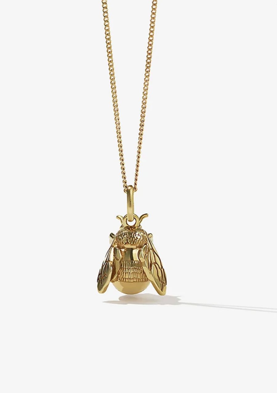 Meadowlark Gold Plated Bee Charm Necklace 50cm