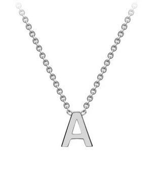 9ct White Gold Initial 'A' Necklace