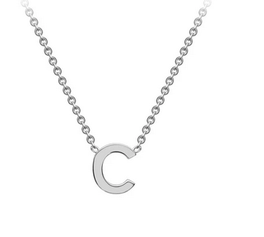 9ct White Gold Initial 'C' Necklace