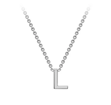 9ct White Gold Initial 'L' Necklace