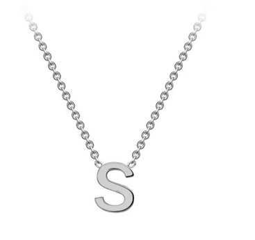 9ct White Gold Initial 'S' Necklace