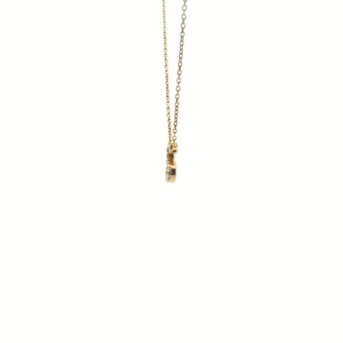 9ct Yellow Gold Initial 'S' Diamond Pendant Necklace