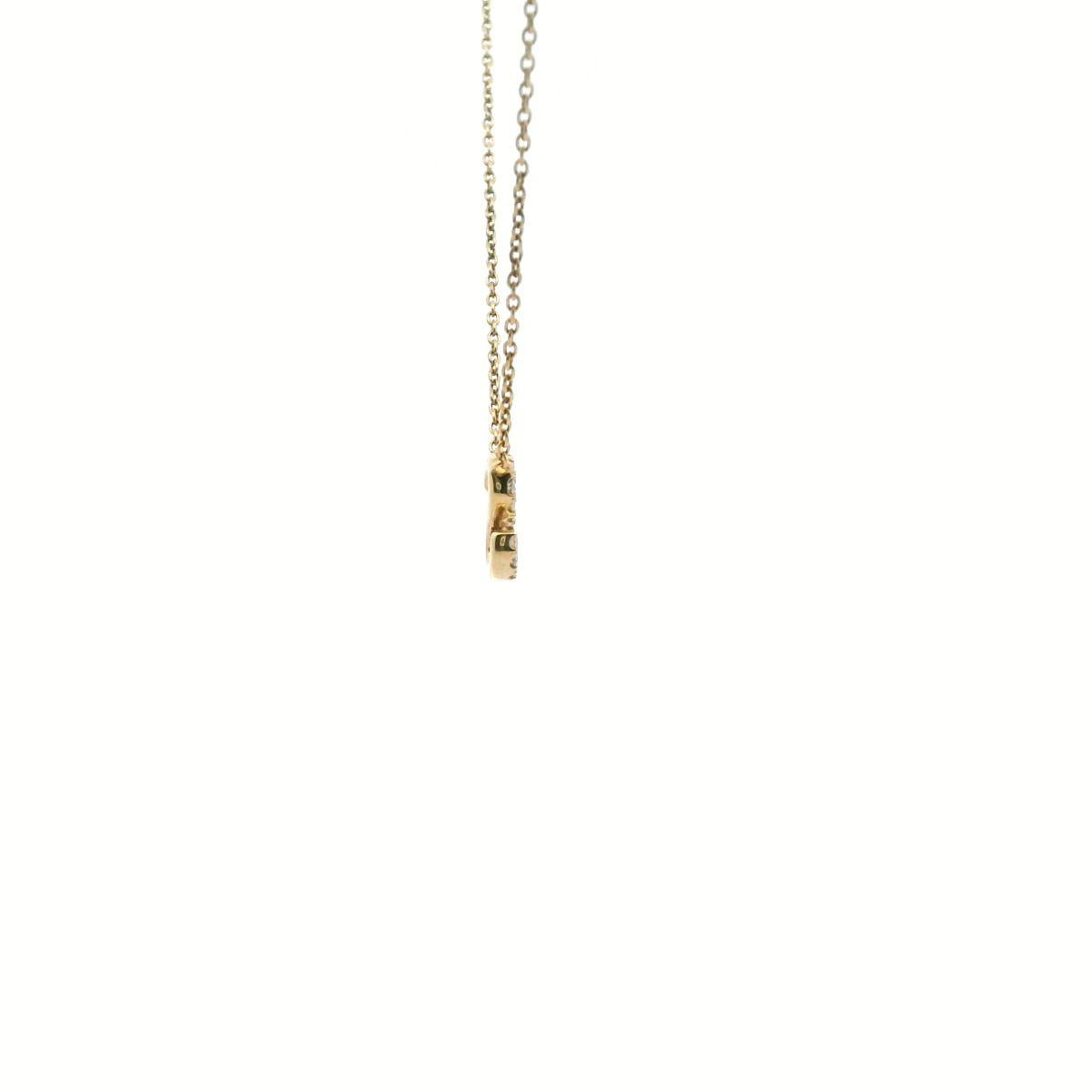 9ct Yellow Gold Initial 'S' Diamond Pendant Necklace