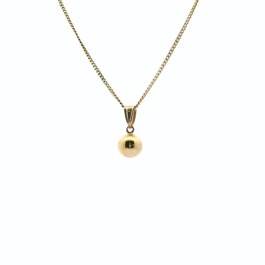 9ct Yellow Gold 8mm Full Ball Pendant