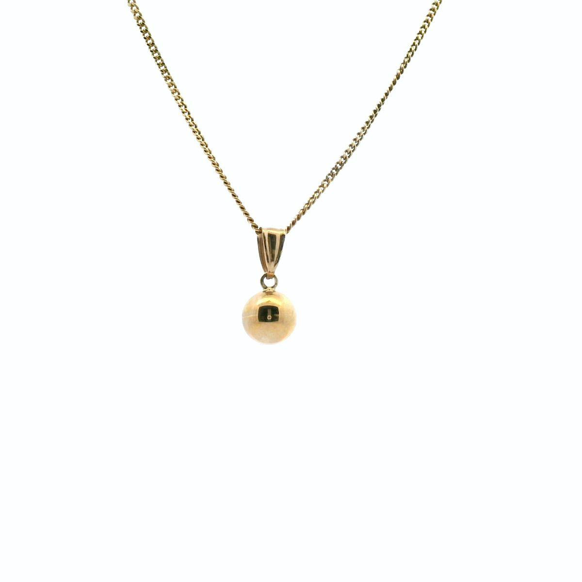 9ct Yellow Gold 8mm Full Ball Pendant