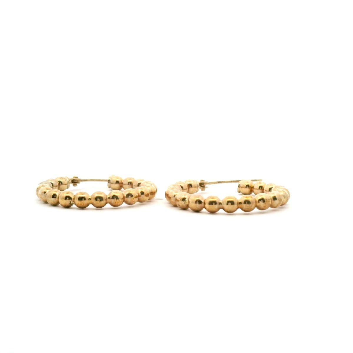 9ct Yellow Gold 15mm Ball Hoop Earrings