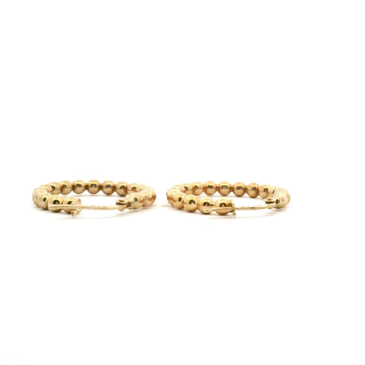 9ct Yellow Gold 15mm Ball Hoop Earrings