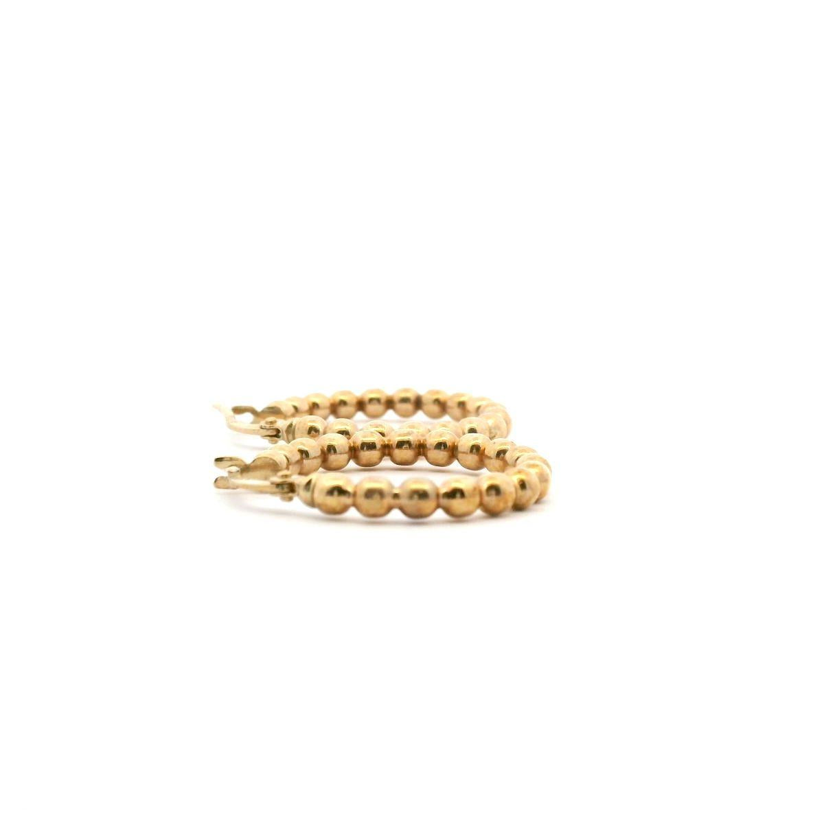 9ct Yellow Gold 15mm Ball Hoop Earrings