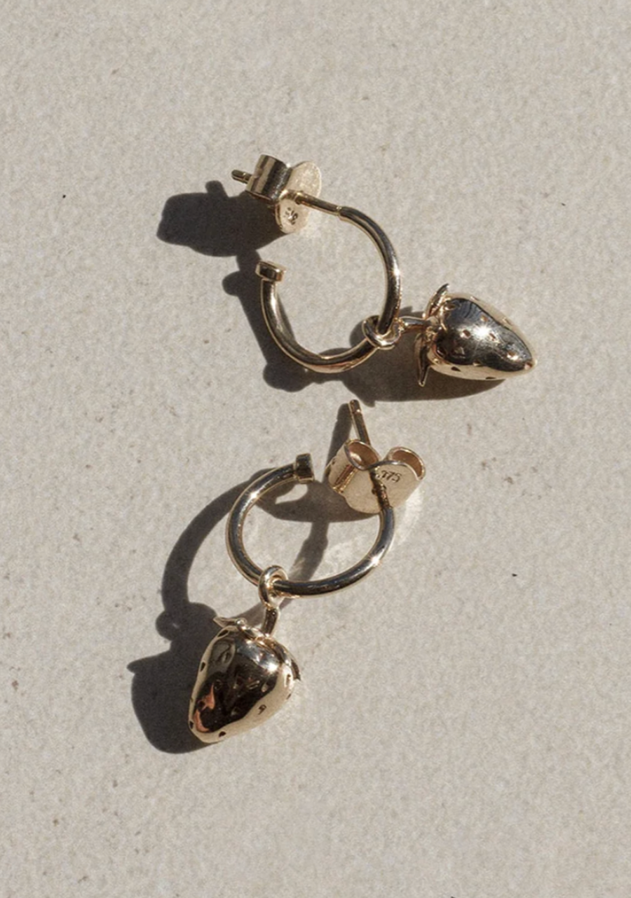 Meadowlark Gold Plated Strawberry Signature Hoops