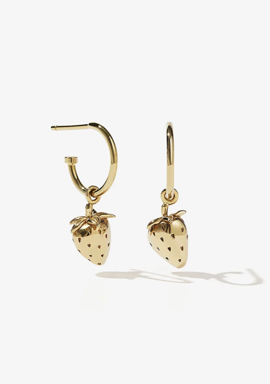 Meadowlark Gold Plated Strawberry Signature Hoops