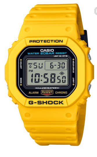 G-Shock Digital Revival Watch Yellow 200M WR Code: DW5600REC-9D