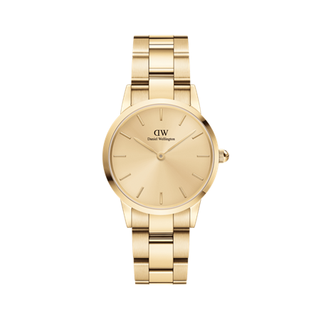 Daniel Wellington 28mm Gold Plated Iconic Link Strap Watch with Gold Plated Dial