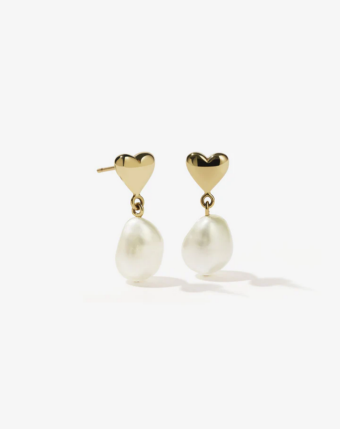 Meadowlark Gold Plated Mini Camille Pearl Drop Earrings