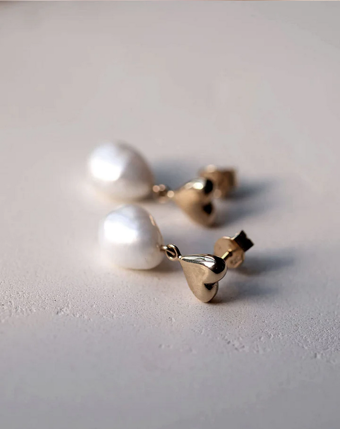 Meadowlark Gold Plated Mini Camille Pearl Drop Earrings